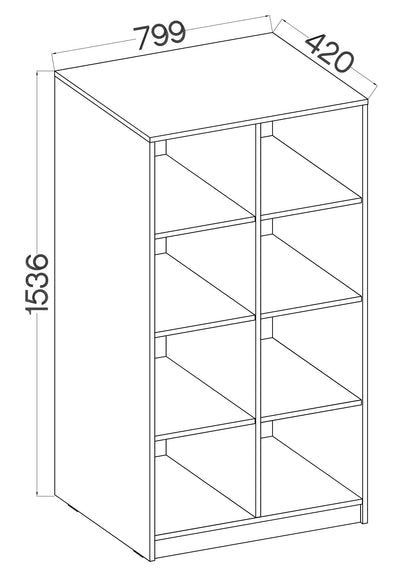 LE Malta 106 Lower Bookcase in Light Grey