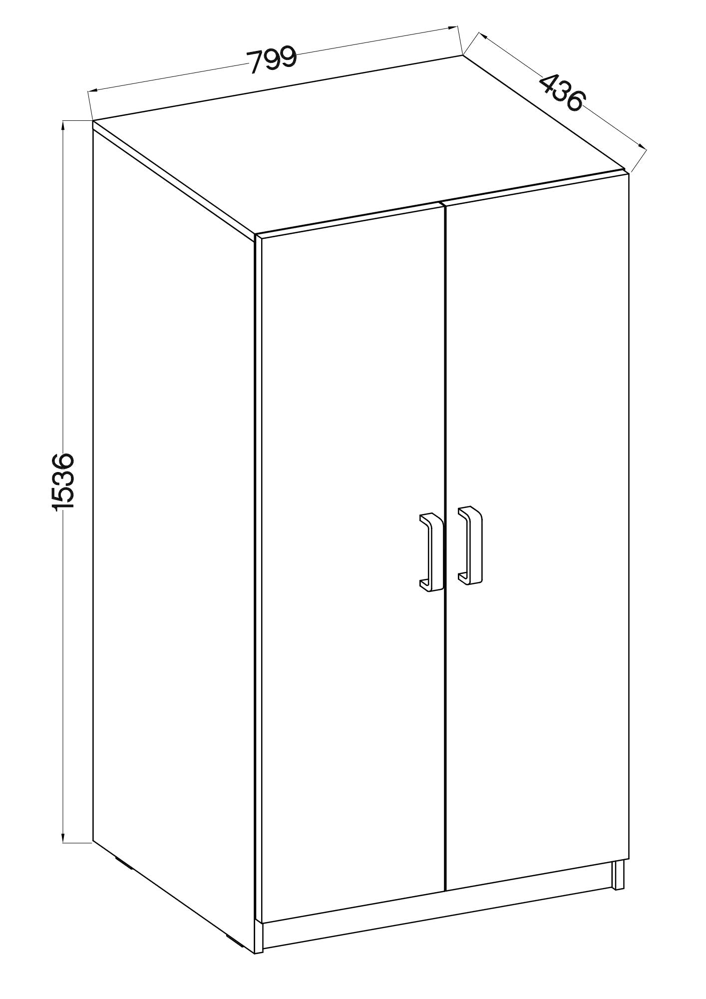 LE Malta 108 2F Wardrobe in Light Grey & Artisan Oak