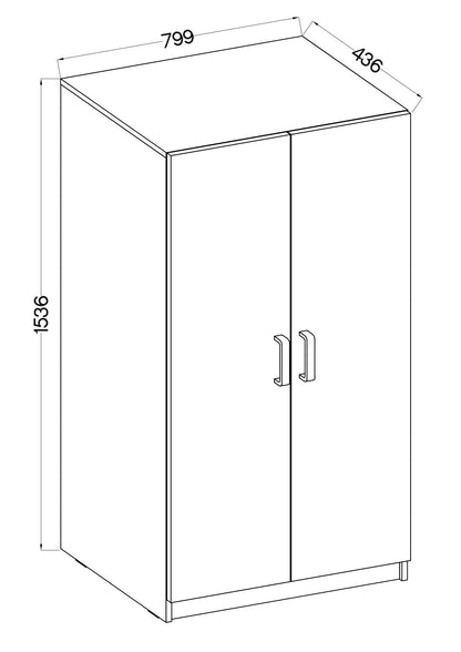 LE Malta 107 2F Wardrobe in Artisan Oak & Light Grey