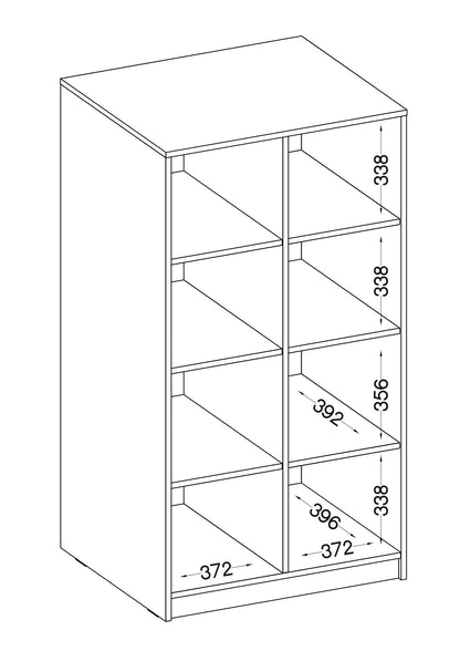 LE Malta 107 2F Wardrobe in Light Grey & Artisan Oak