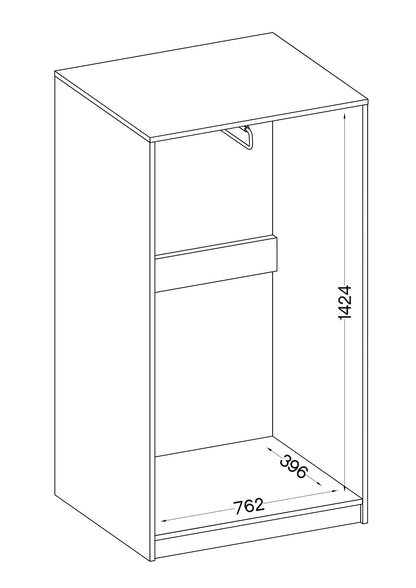 LE Malta 108 2F Wardrobe in Artisan Oak & Light Grey
