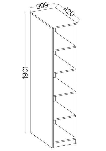 LE Malta 109 Lower Bookcase in Light Grey