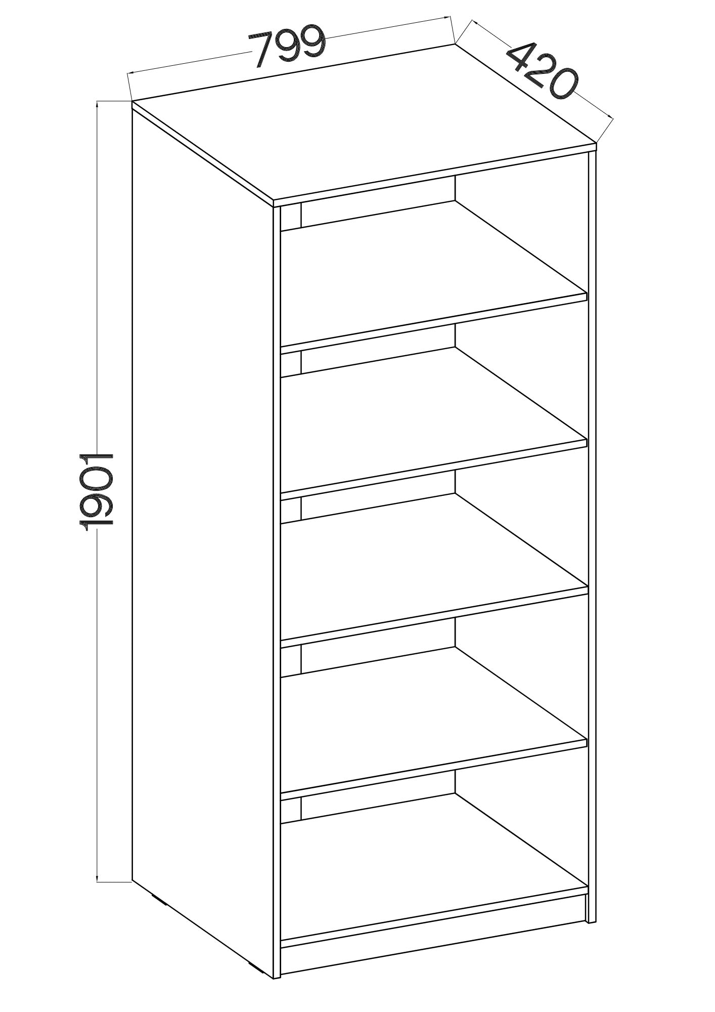 LE Malta 110 Lower Bookcase in Artisan Oak