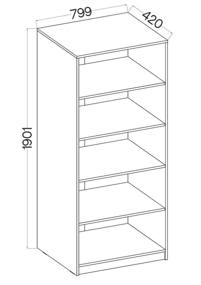 LE Malta 110 Lower Bookcase in Artisan Oak