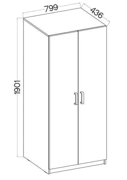 LE Malta 111 2F Wardrobe in Light Grey & Artisan Oak