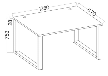 Desk LE Malta 150 – Light Grey