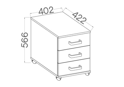 LE Malta 201 3S Mobile Pedestal in Light Grey