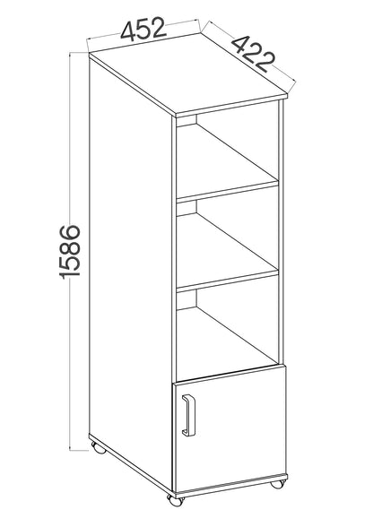 LE Malta 220 1F High Mobile Pedestal in Artisan Oak