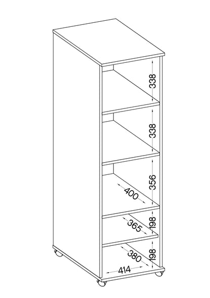 LE Malta 220 1F High Mobile Pedestal in Artisan Oak