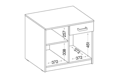 LE Malta 820 2F1S Sideboard in Artisan Oak & Light Grey