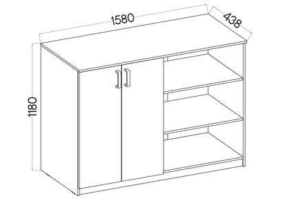 LE Malta 830 2F Sideboard in Light Grey