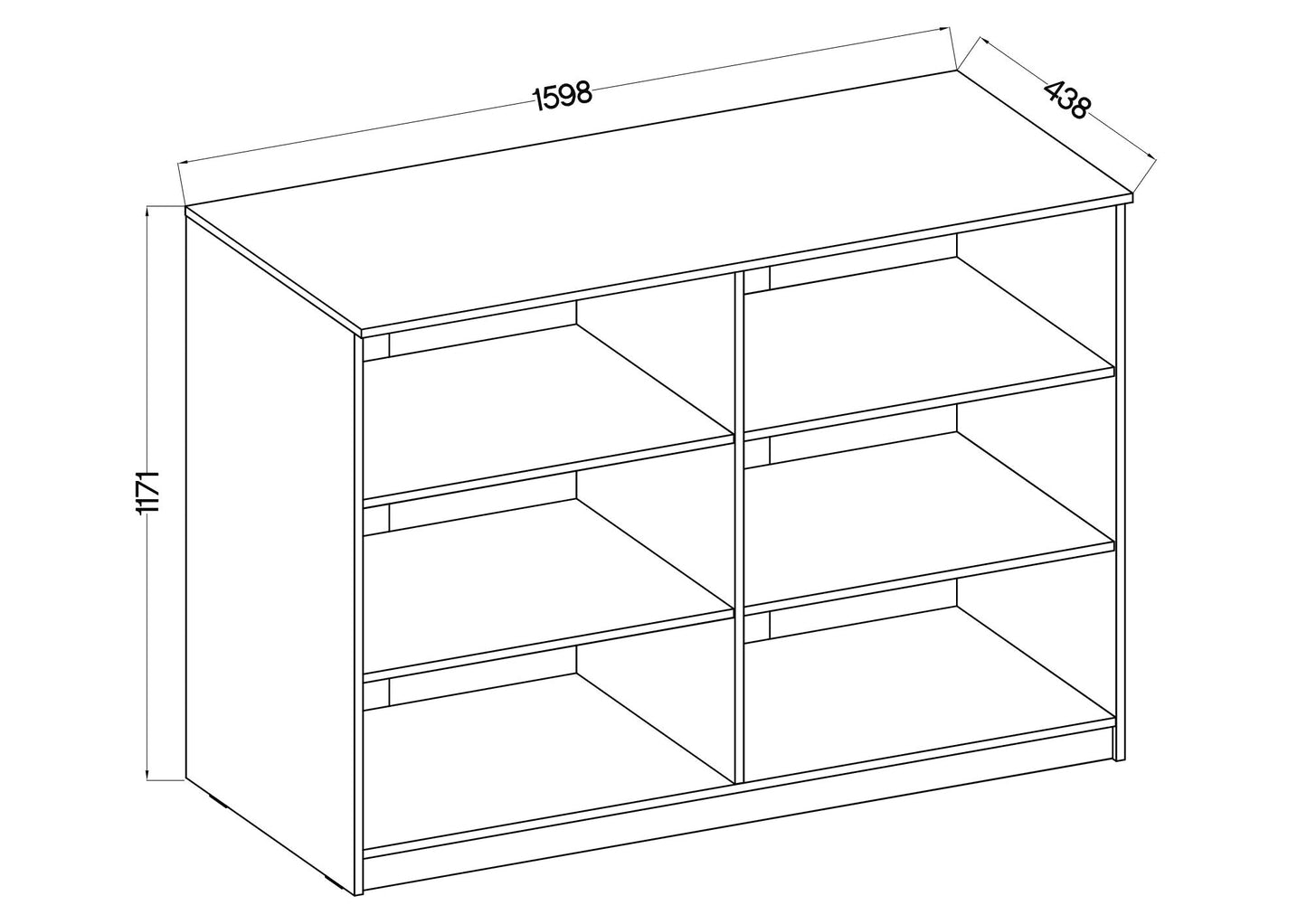 LE Malta 860 Lower Bookcase in Light Grey