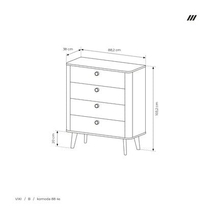 Lask Viki – Chest of Drawers 88 cm