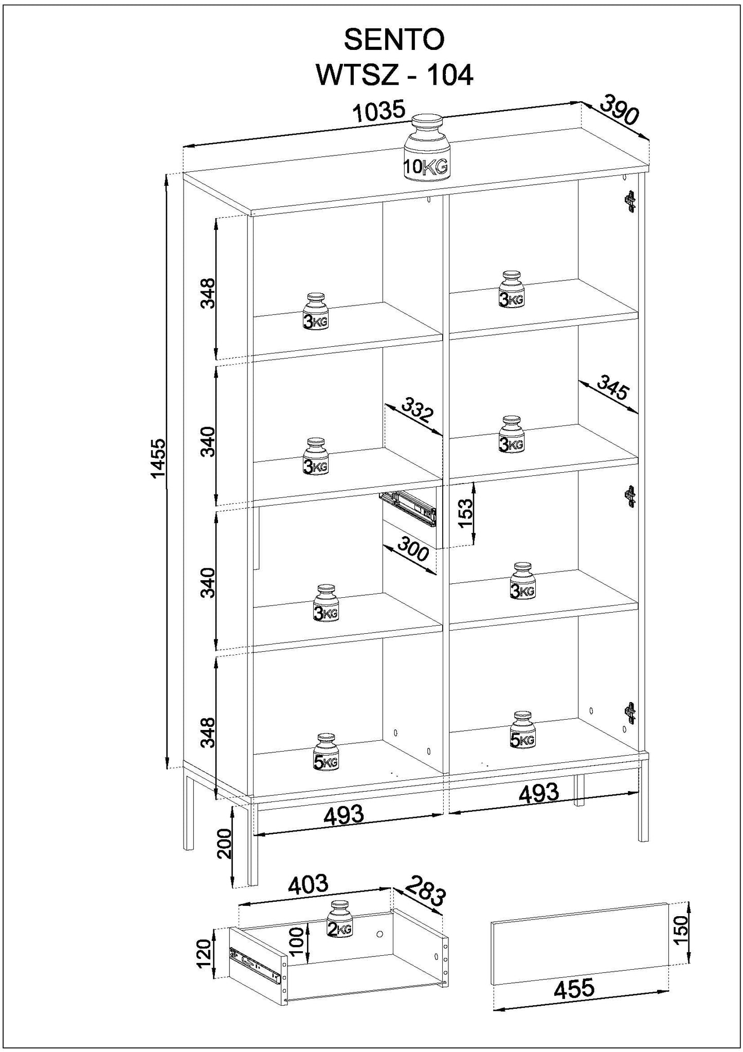 Sento Tall Display Cabinet - Modern Elegance