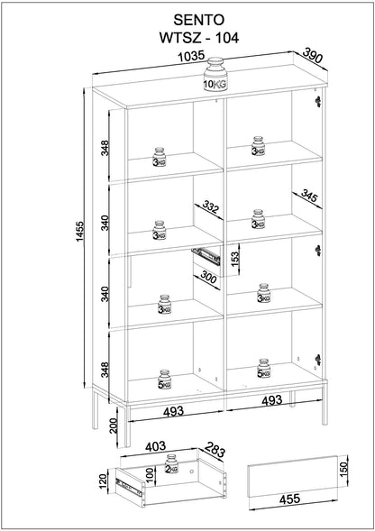 Sento Tall Display Cabinet - Modern Elegance