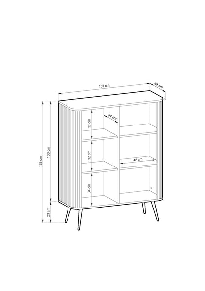 Zova Cashmere High Sideboard with Two Doors