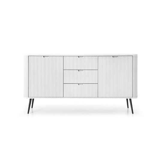 Zova White Chest of Drawers with Two Doors and Three Drawers