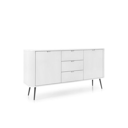 Zova White Chest of Drawers with Two Doors and Three Drawers