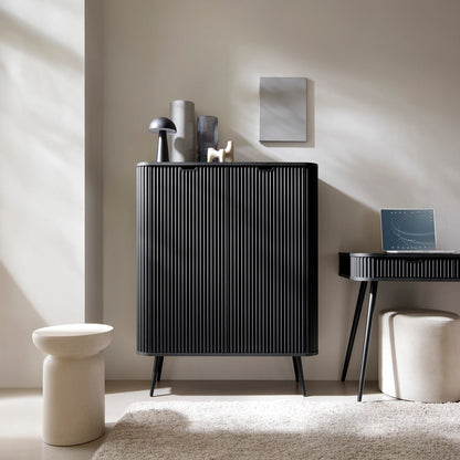 Zova Black High Sideboard with Two Doors