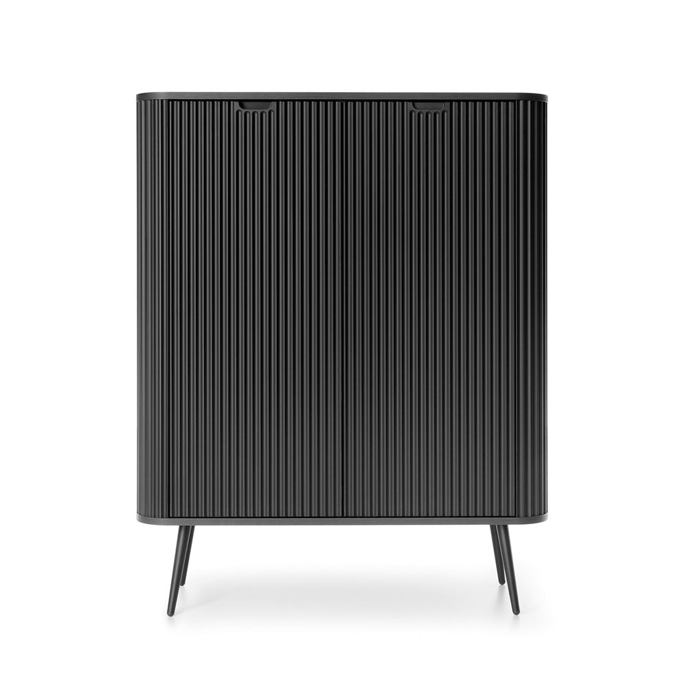 Zova Black High Sideboard with Two Doors