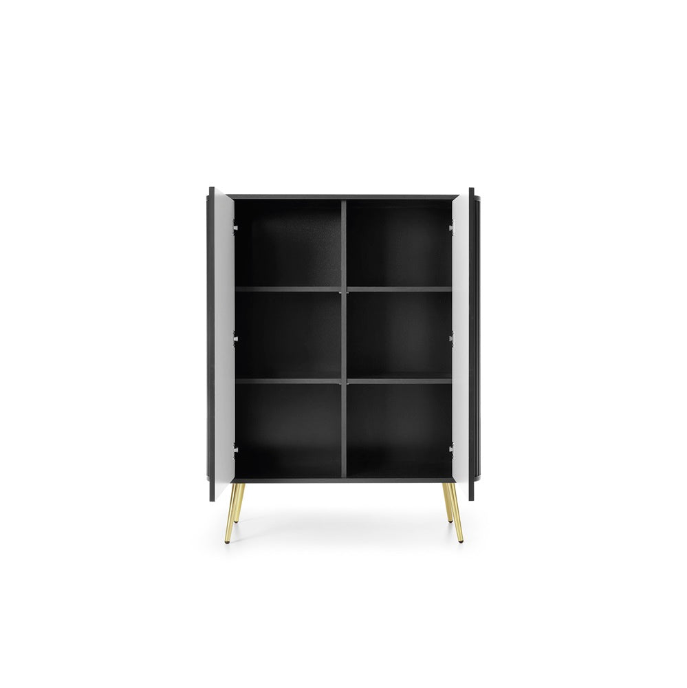 Zova Black High Sideboard with Two Doors