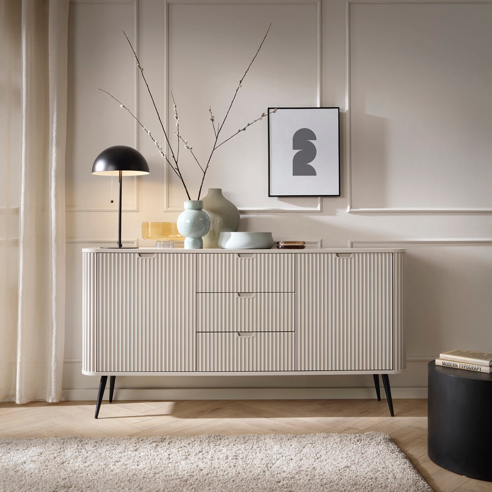 Zova Cashmere Chest of Drawers with Two Doors and Three Drawers