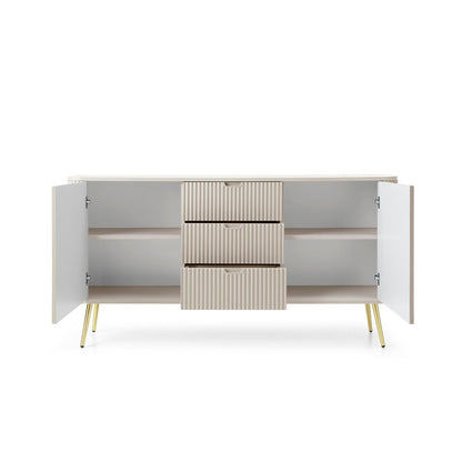 Zova Cashmere Chest of Drawers with Two Doors and Three Drawers