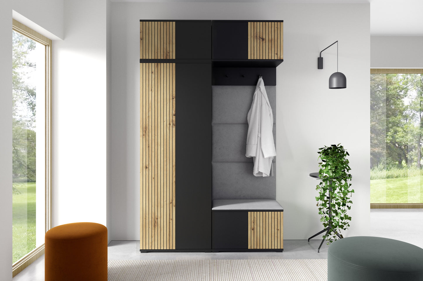 PK Ross 3 Hallway Set –  Upholstered Panels in Various Colours