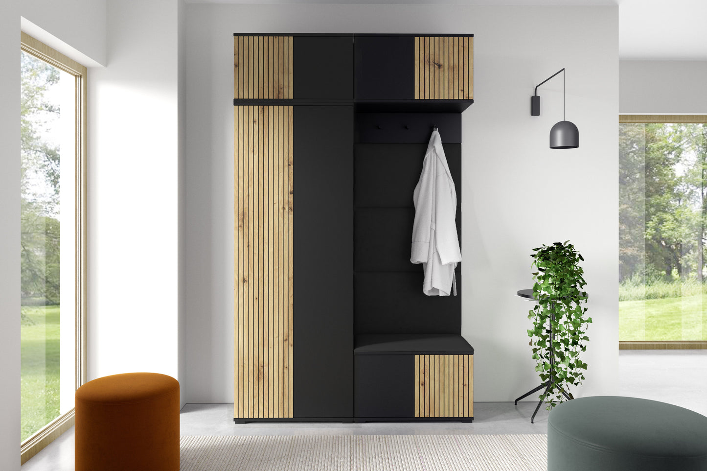 PK Ross 3 Hallway Set –  Upholstered Panels in Various Colours