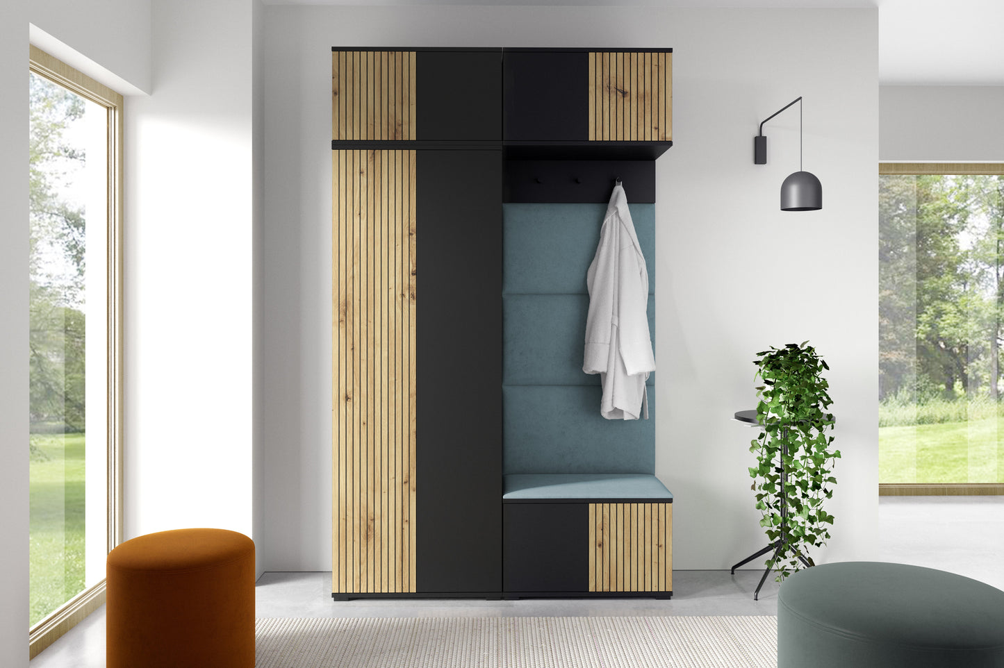 PK Ross 3 Hallway Set –  Upholstered Panels in Various Colours