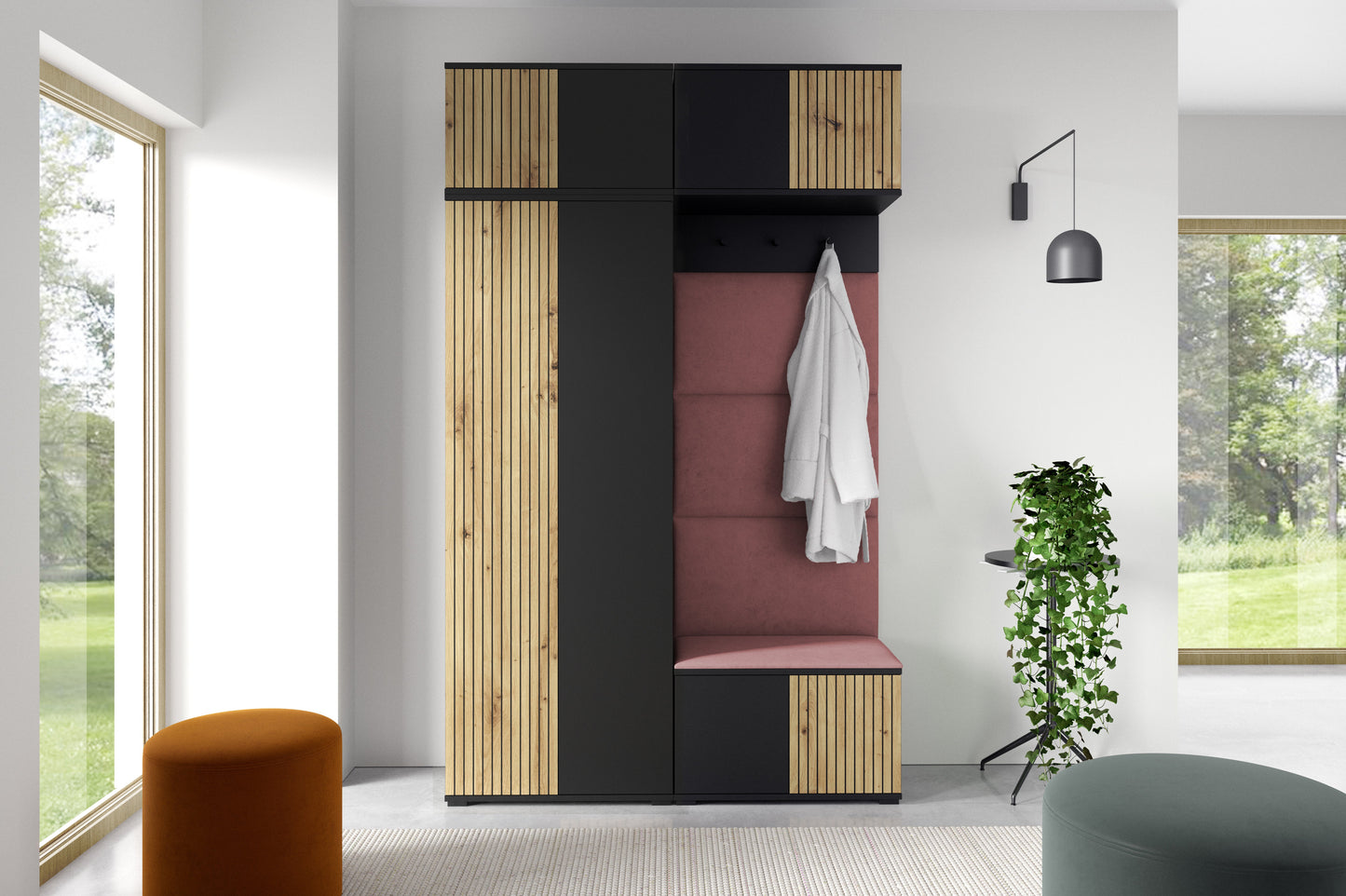 PK Ross 3 Hallway Set –  Upholstered Panels in Various Colours