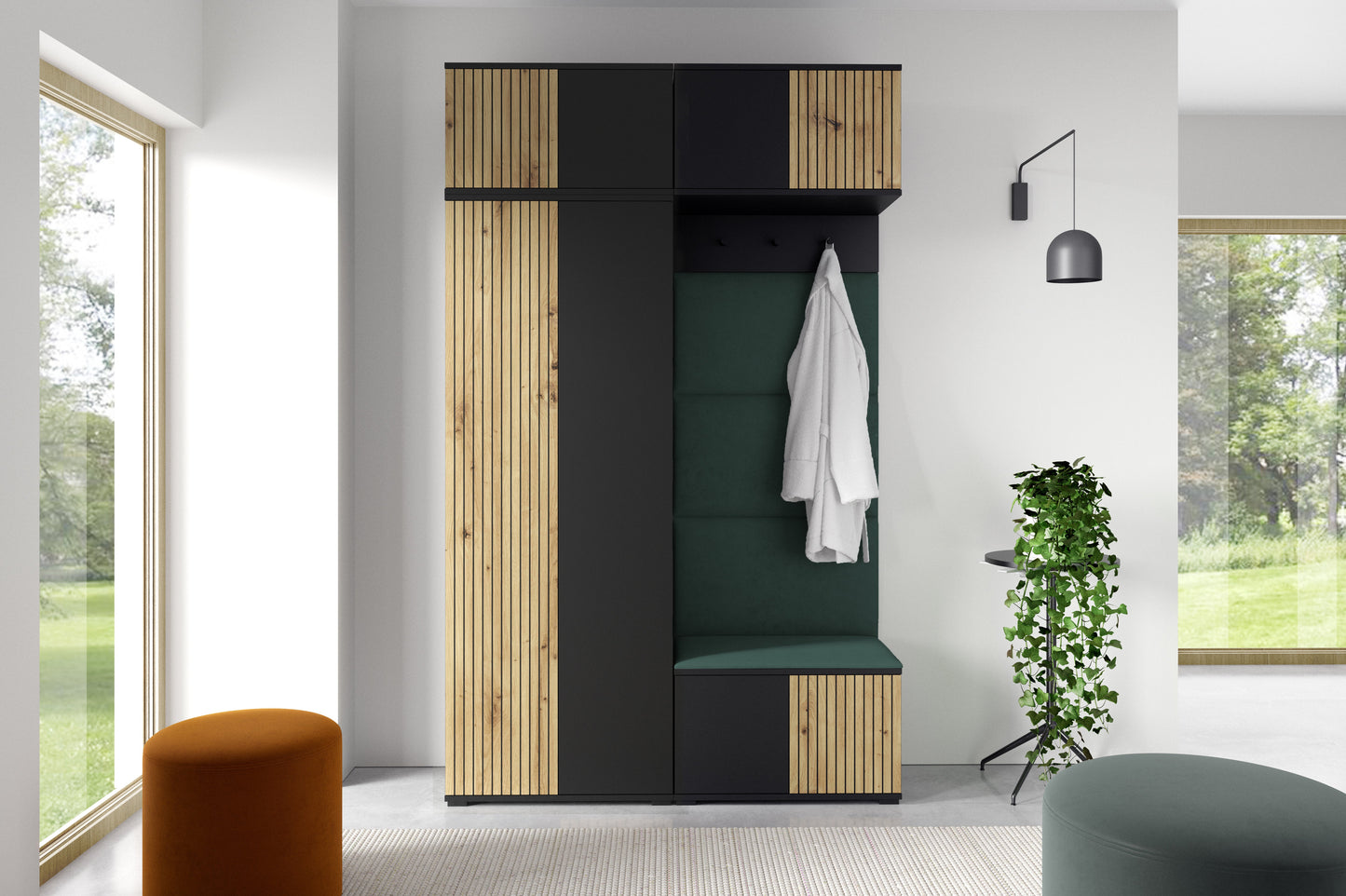 PK Ross 3 Hallway Set –  Upholstered Panels in Various Colours