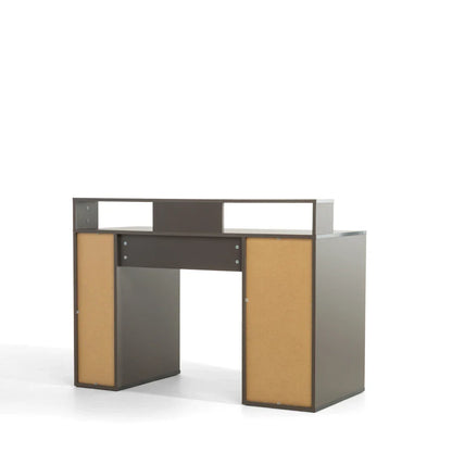 MO Carbon Desk with Shelves, Gray