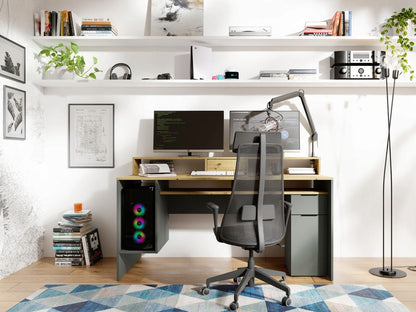 MO Rex Desk – Grey Graphite / Oak Artisan