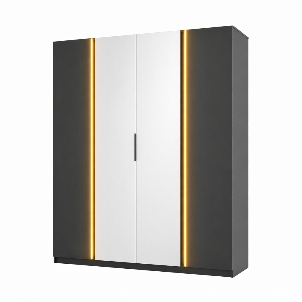 LE KAJA BL/BL 2F 2 Wardrobe with Mirror