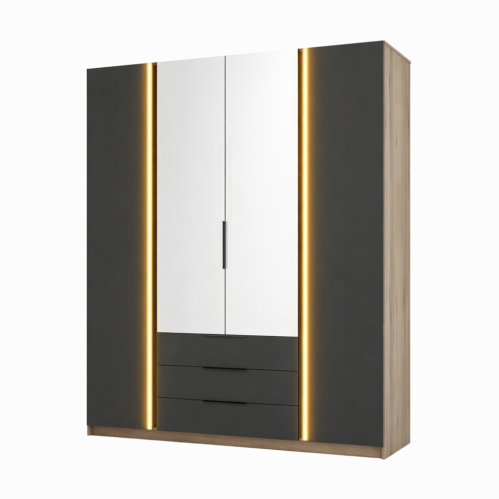 LE KAJA EV/BL 2F 2 3S Wardrobe with Mirror