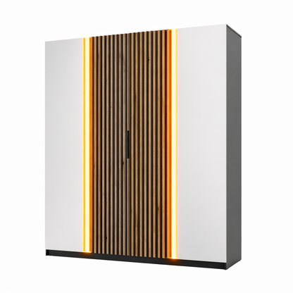 LE KAJA BL/EV-BL 2 2LAM Wardrobe with Mirror