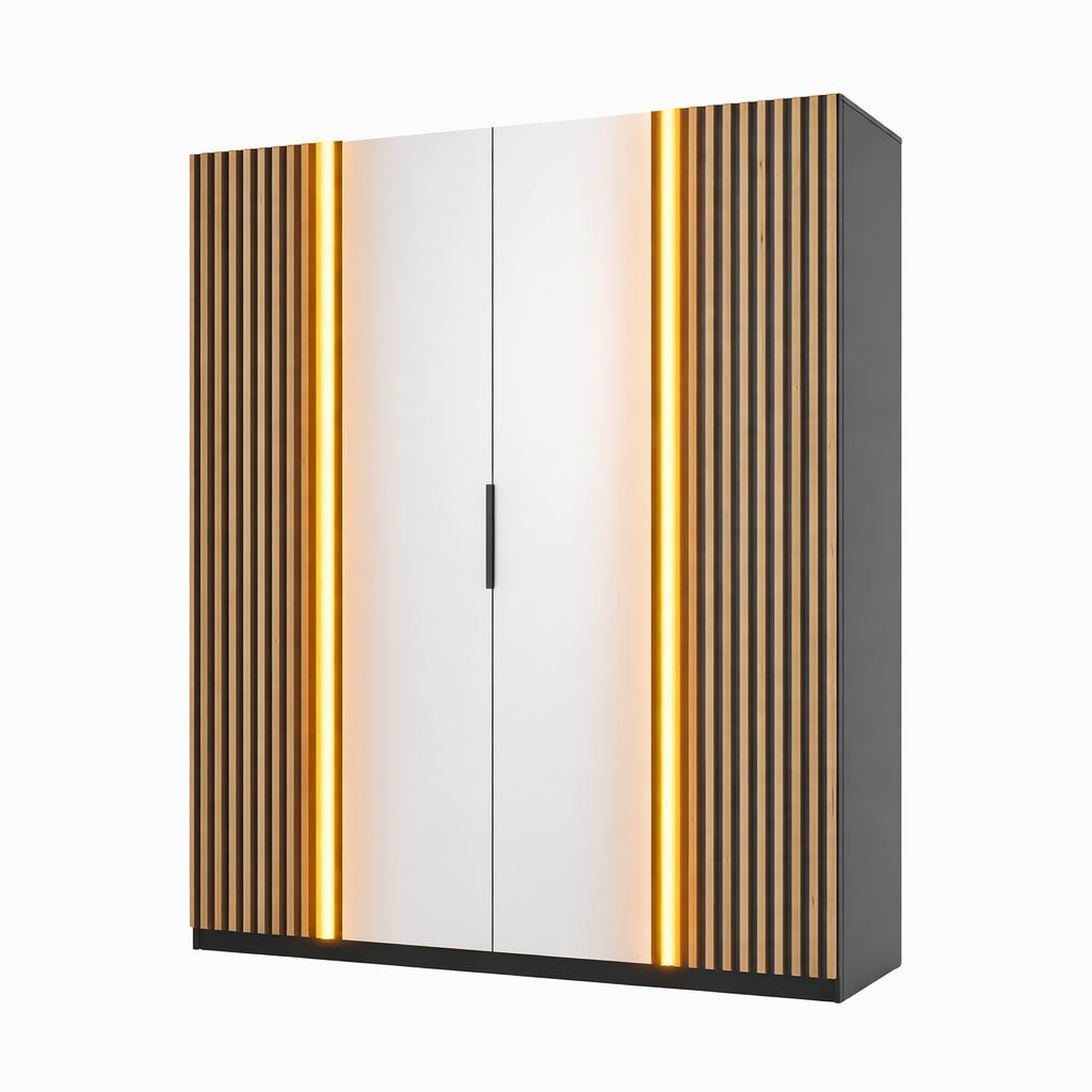 LE KAJA BL/EV-BL 2LAM 2 Wardrobe with Mirror