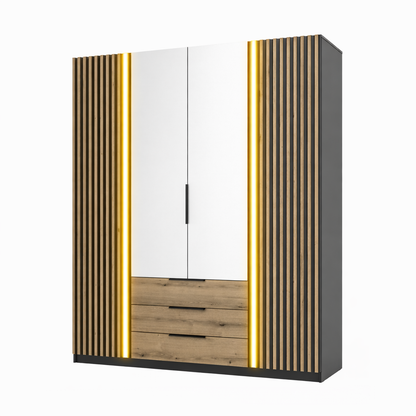 LE KAJA BL/EV-BL 2LAM 2 3S Wardrobe with Mirror