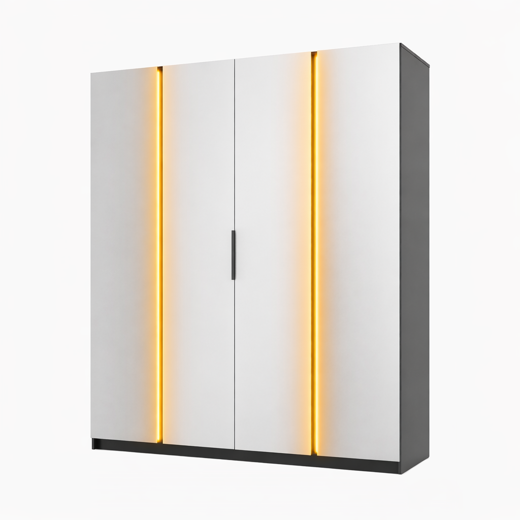 LE KAJA BL/BL 4 Wardrobe with Mirror