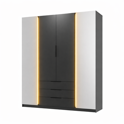 LE KAJA BL/BL 4 3S Wardrobe with Mirror