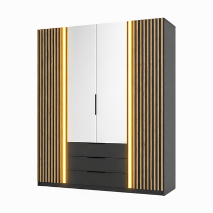 LE KAJA BL/BL-EV 2LAM 2F 3S Wardrobe with Mirror