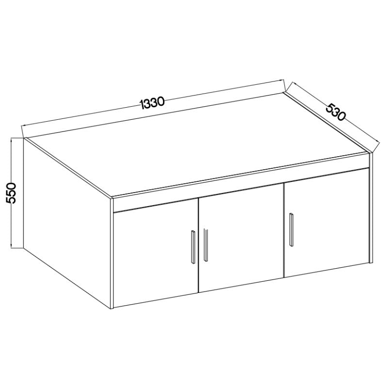 LE Elena 3D NAELDL03 Overhead Cabinet in Sonoma Oak
