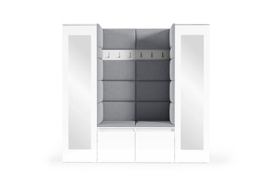 PK Emi 31 Hallway Wardrobe White - Upholstered Panels in Various Colours