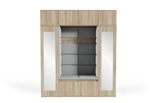 PK Emi 32 Hallway Wardrobe Sonoma Oak- Upholstered Panels in Various Colours
