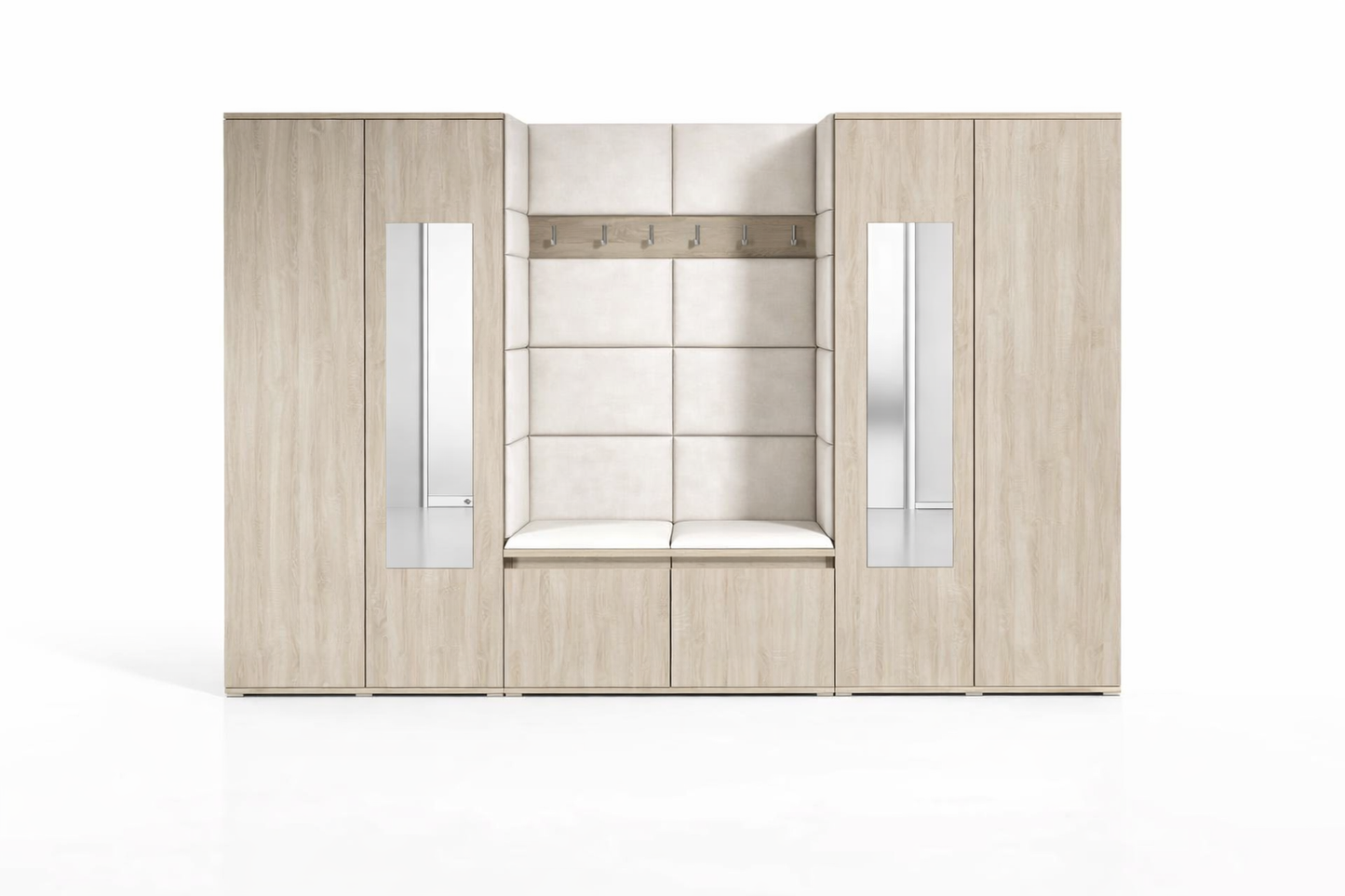 PK Emi 10 Hallway Wardrobe Sonoma- Upholstered Panels in Various Colours