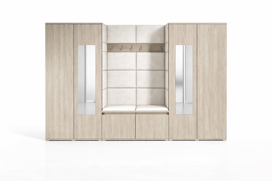 PK Emi 10 Hallway Wardrobe Sonoma- Upholstered Panels in Various Colours