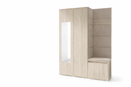 PK Emi 11 Hallway Wardrobe Sonoma - Upholstered Panels in Various Colours