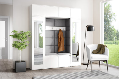 PK Emi 32 Hallway Wardrobe White - Upholstered Panels in Various Colours