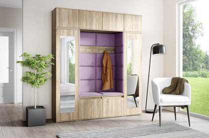 PK Emi 32 Hallway Wardrobe Sonoma Oak- Upholstered Panels in Various Colours